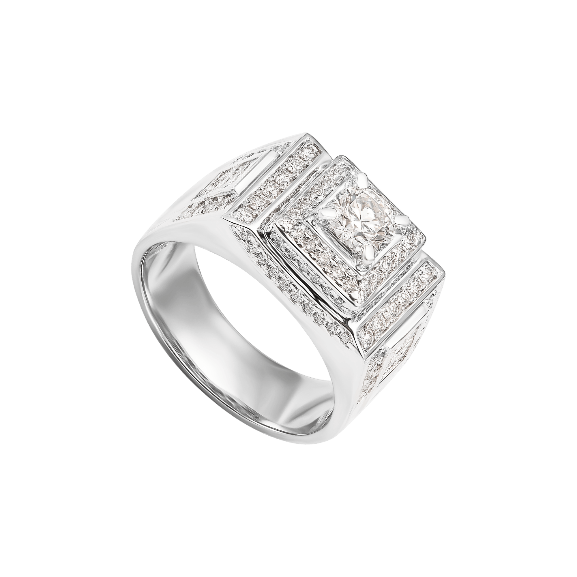 Nhẫn nam Kim cương Vàng trắng 58,5% (14K) DDDDW008743